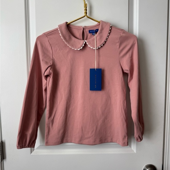 NWT Maison Me Katie Collared Top Dusty Pink - Picture 2 of 6
